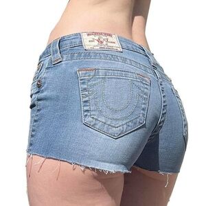 True Religion Women's Blue Denim Shorts